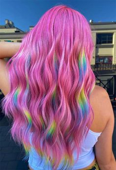 Holographic Hair Color, Holographic Hair, Vivid Hair Color, Rainbow Hair Color, Neon Hair, Bright Hair, Hair Color Pink, Looks Party, Pastel Hair