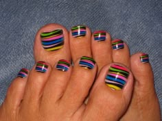 Rainbow Pedicure, Nails And Toes, Toe Nail Designs, Toe Nail Art, Get Nails, Nails Toes, Nail It, Fancy Nails