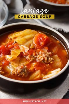 cabbage and cabbage soup in a bowl with the title saying cabbage cabbage soup simplystsice net