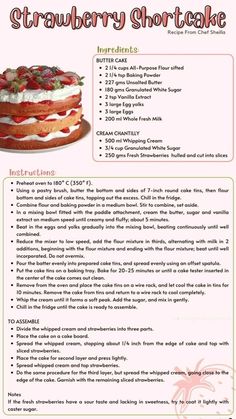 the recipe for strawberry shortcake is shown