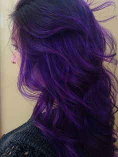 Super Dark Purple Hair, Dark Bright Purple Hair, Multi Tone Purple Hair, Violet Toned Hair, Bright Purple Balayage, Mina Mongoose, Purple Hairstyles, Vibrant Violet Hair, Purple Wigs