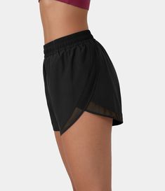 Breezeful Elastic Waistband Zip Pocket Contrast Mesh Running Shorts 3' – HALARA Bleach Wash, Mesh Design, Running Shorts, Fabric Care, Special Features, New Product, Zip Pockets