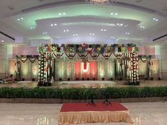 a stage set up for a wedding ceremony