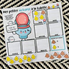 a sheet of paper that has pictures on it with the words, mes petites victoriouss la foliette