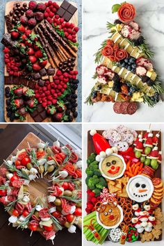 a christmas tree made out of different types of food and words that read, are you ready to make an epic christmas character board? click here for 10 favorites