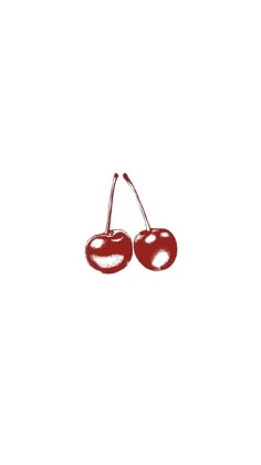 two cherries on a white background