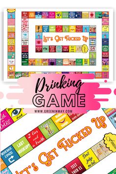 Drinking board game with fun challenges and questions Wedding Shower Prizes, Hen Night Games, Drinking Games For Adults, Game To Play With Friends, Bridal Shower On A Budget, Drinking Board, Bachelorette Party Games Drinking, Bridal Shower Checklist, Drinking Board Games