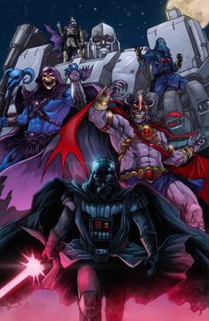 the cover to star wars, featuring darth vader and other characters in front of a