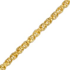 This polished 4.15mm-wide interlocking triple row hollow link chain bracelet fashioned in 14K gold measures 7.25 inches in length and secures with a lobster claw clasp. Link Chain Bracelet, Peoples Jewellers, Hollow Design, Showcase Design, Link Chain, Lobster Claw, Fashion Bracelets, Chain Bracelet, Diamond Bracelet