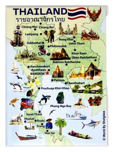 thailand map with all the major tourist attractions