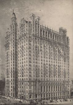 an old drawing of the flat iron building