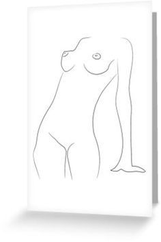 a line drawing of a woman's body on a white background by corbi