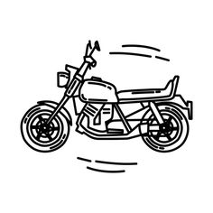 a black and white drawing of a motorcycle