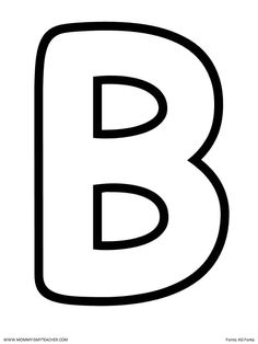 the letter b coloring page with black and white letters, including the letter's lowercase