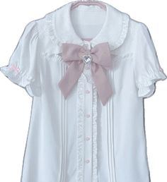 Harajuku Style Ruffled Tops, Harajuku Tops With Ruffles, Summer Kawaii Blouse, Cute White Blouse With Doll Collar, White Ruffled Kawaii Top, White Blouse With Doll Collar In Cute Style, Cute White Top With Doll Collar, Cute Pink Peter Pan Collar Top, Cute Pink Tops With Peter Pan Collar