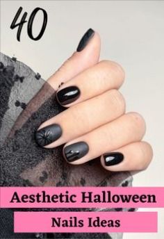 Salem Themed Nails, Halloween Nails Regular Polish, Halloween Nail Manicure, Halloween Nails 2024 Short, Halloween Nails Black Short, Halloween Sns Nails Ideas, Simple Spooky Nails Square, Black Gel Nails Short Halloween, Gel Nail Short Ideas