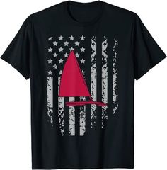 Ice Sailing Captain American Flag Patriotic T-Shirt