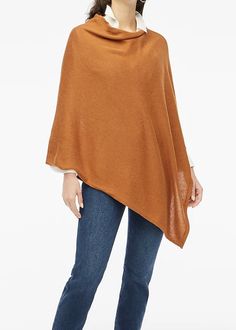 Trendy Oversized Batwing Sleeve Poncho, Trendy Oversized Poncho With Batwing Sleeves, Oversized Cashmere Poncho, Versatile Fall Poncho, One Size Cashmere Poncho For Fall, Fall Layering Shawl Poncho, Elegant Batwing Sleeve Poncho For Fall, Chic Poncho For Layering, Chic One-size Poncho For Layering