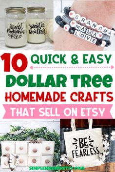 10 quick and easy dollar tree homemade crafts that sell on etsy