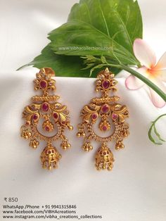 Earrings Buttalu Gold, Ear Rings Gold Indian Bridal, Eyerings Gold Design, Gold Jewelry Outfits, New Gold Jewellery Designs