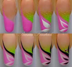 !! Step By Step Nail Designs, Nail Art Fleur, Nailart Tutorial, Unghie Nail Art, Green Nail, Ideas Nails, Get Nails, Cute Nail Art, Nail Polish Designs