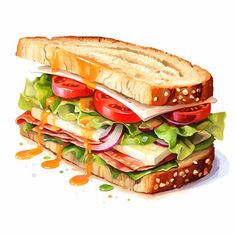 Sandwich Clipart in Impressionistic Art Style: High-Def Vector & 4K Clipart Sandwich Art, Sandwich Image, Eating A Sandwich Drawing, Sandwich Clipart, Food Drawing Sandwich, Sandwich Vector, Food Illustration Design, Food Clipart, Food Illustration Art