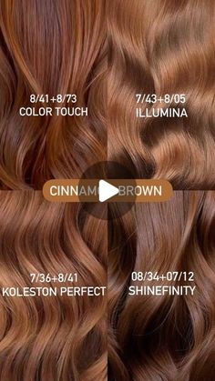 Auburn Hair Wella, Dark Auburn Formula, Wella Formulas Copper, Cowboy Copper Wella Formula, Light Cinnamon Hair Color, Keune Color Formulas, Copper Brown Formula, Koleston Perfect Color Chart, Color Touch Toner Formulas