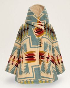 Buy LINDSEY THORNBURG X PENDLETON BLANKET CLOAK for USD 1595.00 | Pendleton Lindsey Thornburg, Warren Harding, Pendleton Blankets, Pendleton Blanket, Blanket Coat, Oregon Trail, Sweat Dress, Hooded Cloak, Pendleton Wool