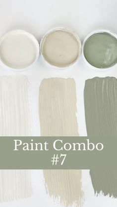 four different shades of paint with the words paint combo 7 on top and bottom in white