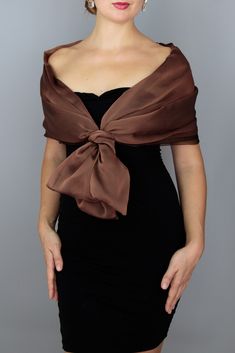 A very elegant organza and chiffon shawl for your wedding party or evening dress. Made of a 2 tone organza and chiffon / double layer. Color: brown / cinnamon ( other colors are available ) Sizes : S-M ( 150 cm x 50 cm or L-XL 160 x 60 cm ( for larger ladies ) You can use it as a wrap, shawl or stola. WE have matching bags in our Etsy Shop! WE accept credit cards! Shawl For Formal Dress, Evening Shawls And Wraps, 1920s Inspired Dresses, Grey Wedding Dress, Brown Shawl, Wedding Shrug, Evening Shawls, Chiffon Shawl, Dress With Shawl