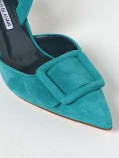 High Heel Shoes MANOLO BLAHNIK Woman color Turquoise Turquoise High Heels, Manolo Blahnik Slingback, Turquoise Shoes, Shoes Manolo Blahnik, Shoes For Woman, Blahnik Shoes, Manolo Blahnik Shoes, Color Turquoise, Italian Fashion Designers