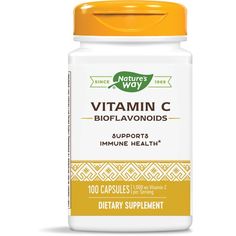 Vitamin C with Bioflavonoids. Supports Immune Health. 1,000 mg Vitamin C Per 2-Capsule Serving. Nature's Way Vitamin C with Bioflavonoids supports immune function, promotes collagen for healthy skin, and provides powerful antioxidant protection from vitamin C. With high potency vitamin C per 2-capsule serving. Nature's Way Vitamin C with Bioflavonoids provides powerful antioxidant support from vitamin C, supports immune function, and promotes collagen for healthy skin. With bioflavonoids from ci Vegan B12, Protein Metabolism, Korean Supplements, Beauty Supplement, Beauty Vitamins, Pantothenic Acid, Healthy Products, Cocktails Recipes, Supplements For Women