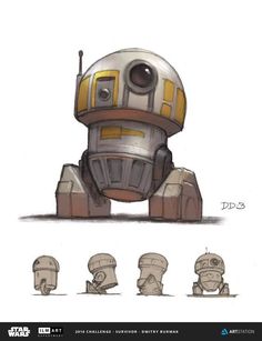 Droids Concept Art, Robot Ideas, Space Robot, Star Wars Species, Star Wars Design, Arte Robot