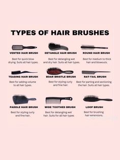 Types Of Hair Brushes, Round Hair Brush, Teased Hair, Detangling Hair Brush, Types Of Hair