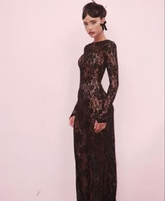 Ephemeral Tattoo, Lace Splicing, Dress Aesthetic, Glam Dresses, Lookbook Outfits, Looks Vintage, V Neck Dress