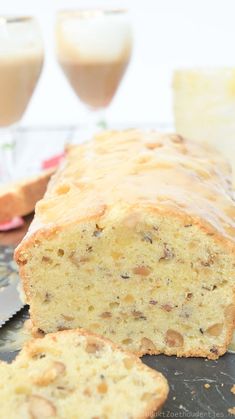 a loaf of cake sitting on top of a table