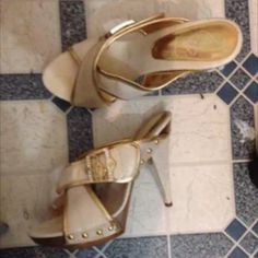 Satin And Gold Wedge Pump Sz 7.5 Brand New Never Worn Gold Buckle Cross Cross Styled Design Earthy Fits, Baby Phat Shoes, Stunning Heels, Trashy Outfits, 90s Y2k Fashion, Wooden Heels, Wedge Pump, Cute Shoes Heels, Heels Gold