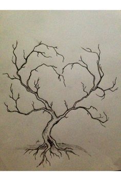 a drawing of a tree with no leaves