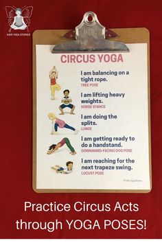 a clipboard with instructions on how to practice yoga