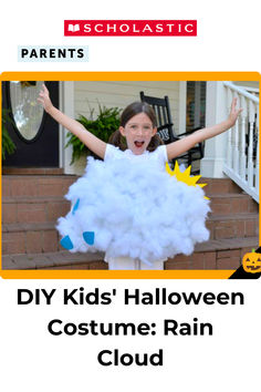 This rain cloud Halloween costume is cute and easy to make at home. Clouds Costume, Weather Halloween Costumes, Cloud Costume For Kids, Rain Storm Costume, Black Cloud Halloween Costume, Cloud Halloween Costume, Rain Cloud Costume Women, Cloud Costume Diy, Rain Cloud Costume Diy