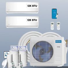 MRCOOL DIY Mini Split 24,000 BTU 2 Zone Ductless Air Conditioner and Heat Pump DIY-B-227HP1212 - ACunitsforless.com Ductless Ac, Ductless Air Conditioner, Air Conditioner Condenser, Heat Fan, Product Brochure, 1000 Sq Ft, Heat Pump System, Air Handler, Air Conditioning Repair