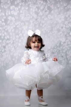 Baby white or ivory dress for first communion, baptism dress or first birthday - for any official celebration. A combination of a fluffy lower multi-layered skirt made of delicate tulle and a skirt top made of light flowing organza, a dress top made of voluminous lace with a small ruffle along the neckline. The dress is very interesting and stylish, like a light angelic cloud, in which the baby will look like a real pure and gentle angel The dress is available in two colors: white and ivory Plea Birthday Dress White, White Baptism Dress, Ivory Outfit, White Baby Dress, First Birthday Dress, Puffy Dress, First Birthday Dresses, Puffy Dresses, First Communion Dress