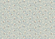 a blue and white wallpaper with an intricate design on it's surface,