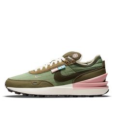 (WMNS) Nike Waffle One NN 'Toasty - Oil Green' DO4661-331 - KICKS CREW Luxury Green Synthetic Sneakers, Nike Waffle One, Perfect Sneakers, Nike Waffle, Comfortable Sneakers, Stylish Sneakers, Shoe Game, Sandals Summer, Sneaker Head