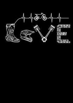 the word love is written in white on a black background with an image of a bicycle and