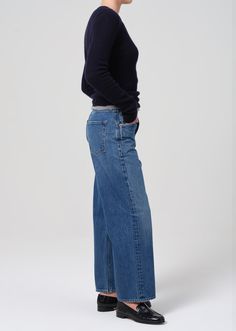 Our Gaucho is a vintage inspired silhouette that sits high on the waist with an easy, relaxed top block cut with an ultra-cropped inseam with a voluminous wide leg. This fit is true to size. Looks Like: Medium indigo with light whiskering and fading Feels Like: Rigid, non-stretch cotton with a soft drape for ease From our HUMANITY Collection Medium Wash Mid-rise Wide Leg Cotton Pants, Indigo Cotton Wide-leg Pants, Denim Blue Mid-rise Relaxed Fit Wide Leg Pants, Everyday Wide-leg Rigid Denim Pants, Indigo Relaxed Fit Full-length Jeans, Sea Ny, Citizens Of Humanity, Wide Leg Denim, Summer Accessories