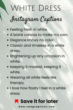 white dress instagram captions