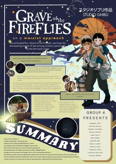 the poster for grave of the fireflies