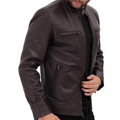 Jasoon Beghe Brown Real Lambskin Leather Moto Biker Jacket Men
When you want to make a fashion statement, one of the best looks to make is to team a brown biker leather jacket with pebble grain pants, a nice belt, and an eye-catching belt buckle. This look is perfect for a hot summer day out and is comfortable enough for even those who spend all day working.

This brown leather moto biker jacket is also ideal for men who like to play hard, whether biking in their neighborhood or playing golf at the country club. There are many different types of biker leather jackets for men available today, and this style is one of the most popular among them.

It is designed for long-range riding, worn out to the country or the city. Still, they can also be easily worn outdoors for going out with friends Brown Leather Biker Jacket For Business, Classic Brown Biker Jacket For Biker Events, Brown Biker Jacket With Zipper For Biker Events, Brown Zipper Biker Jacket For Events, Moto Style Brown Leather Jacket For Biker Events, Brown Moto Leather Jacket For Biker Events, Brown Biker Leather Jacket, Brown Leather Moto Jacket, Brown Moto Leather Jacket