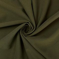 a close up shot of the fabric in olive green color, with very thin folds